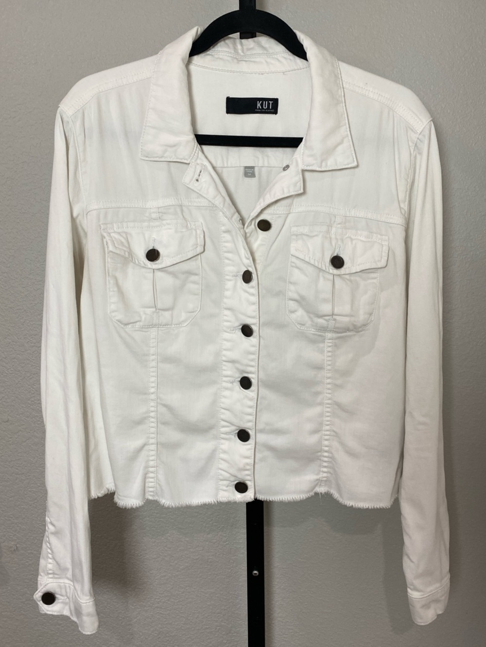 Kut from the Kloth Kara White Button-Front Jacket with stretch, soft